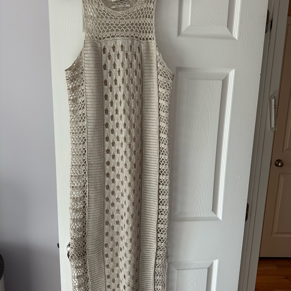 New without tags All Saints hand crochet 100% linen dress